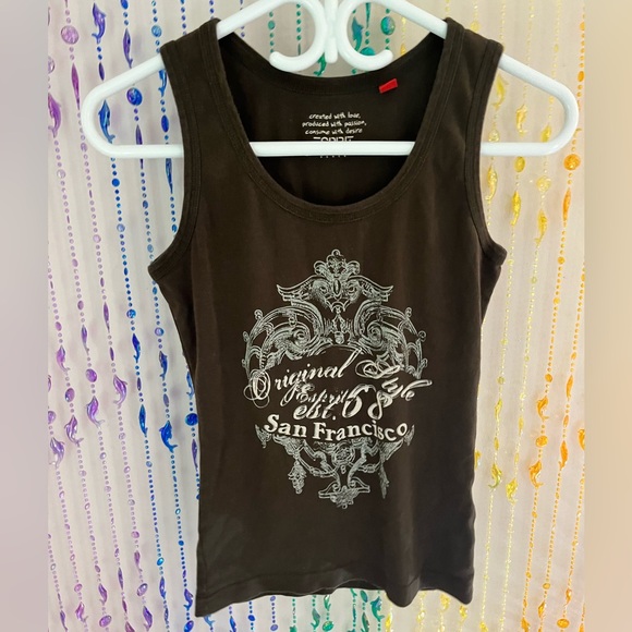 Esprit Brown Y2K Sparkly Tank Top - Picture 2 of 8